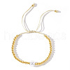 Shell & Brass Braided Bead Bracelets QM1816-1-1