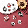 10Pcs 5 Styles Halloween Theme Alloy Resin Pendants FIND-YW0006-14-4
