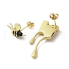 Brass Micro Pave Clear Cubic Zirconia Stud Earrings EJEW-A036-01G-2