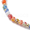 4mm Round Gemstone & Handmade Lampwork Beaded Stretch Bracelets BJEW-JB10257-5