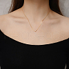 Simple Stainless Steel Pave Clear Cubic Zirconia Flat Round Pendant Necklaces for Women Daily Wear DS3684-2-4
