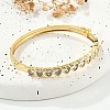 Brass Micro Pave Clear Cubic Zirconia Hinged Bangles for Women BJEW-K274-02G-3