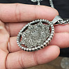 Mandala Flower Chakra Alloy Pendant Wheat Chain Necklaces for Women FS-WG99C38-01-4