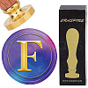 Brass Wax Seal Stamp with Wood Handle AJEW-WH0412-0301-1