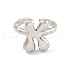 Brass Letter Open Cuff Rings for Women RJEW-G313-01K-P-2