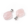 Natural Rose Quartz Pendants G-B041-03P-12-3