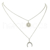 Brass Double Layer Necklaces NJEW-JN05013-1