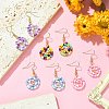 Glass Beaded Vortex Spiral Dangle Earrings EJEW-JE05367-4