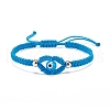 Lampwork Evil Eye Braided Bead Bracelet BJEW-JB07857-04-1