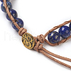 Natural Lapis Lazuli Cord Beaded Bracelets BJEW-E351-02H-3