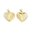 Brass Micro Pave Clear Cubic Zirconia Pendants ZIRC-L103-038G-1