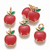 Brass Enamel Charms KK-L185-29G-1