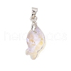 5Pcs Brass and Glass Pendants PALLOY-JF03365-2