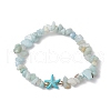 Natural Flower Amazonite Chip Beaded Stretch Bracelets BJEW-JB10689-01-1