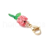 Mother's Day Carnation Glass Seed Beads & Acrylic Dendant ecorations HJEW-MZ00228-4