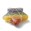 7 Chakra Gemstone Copper Wire Wrapped Pendants PALLOY-TA00050-01-3