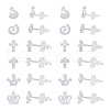 Boutigem 60 Sets 6 Style Crown & Cross & Swan & Vortex Transparent Resin Stud Earrings for Women EJEW-BG0001-02-1