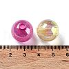 UV Plated Transparent Acrylic Beads X-OACR-Z013-10-4