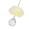 Brass Hollow Lotus Leaf Hanging Ornaments HJEW-E012-03G-02-2