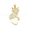 Brass Micro Pave Clear Cubic Zirconia Pendants KK-A221-14A-G-1