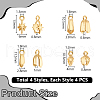 Unicraftale 16Pcs 4 Styles 304 Stainless Steel SIce Pick Pinch Bails STAS-UN0059-73G-2