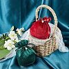  Velvet Jewelry Bags with Drawstring & Plastic Imitation Pearl TP-NB0001-21-2