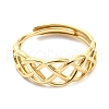 Adjustable 304 Stainless Steel Sailor's Knot Ring for Women RJEW-C016-03G-2
