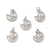 Brass Micro Pave Cubic Zirconia Pendants KK-E068-VB416-2