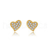 Heart 925 Sterling Silver Cubic Zirconia Stud Earrings for Women EJEW-P231-35G-1
