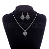 Zinc Alloy Coconut Leaf Jewelry Sets SJEW-BB16592-9