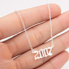 2007 Birth Year Number 201 Stainless Steel Pendant Cable Chain Necklaces FS-WGB5F08-43-1