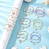 20Pcs 20 Styles Shell Pearl & Glass & Synthetic Turquoise & Synthetic Moonstone Beads Stretch Bracelets & 304 Stainless Steel Charm Bracelets for Women BJEW-JB11996-1