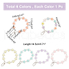 WADORN 6pcs 6 colors Candy Color Flower Beaded Bracelet Resin Pendant Decorations HJEW-WR0001-05-2