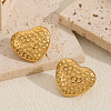 Stainless Steel Hammered Heart Stud Earrings HD6403-2