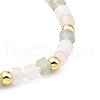 Adjustable Natural Mixed Gemstone & Shell & Brass Braided Beaded Bracelet with Charms for Women BJEW-O187-09-3