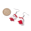 Christmas Theme Glass Dangle Earrings EJEW-TA00475-01-3