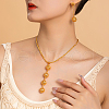 Elegant Alloy Hollow Round Bead Tassel Earrings & Necklaces Set for Women QL2012-4