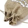 Christmas Printed Burlap Packing Pouches Drawstring Bags ABAG-Q053-02A-09-4