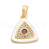 Brass Micro Pave Cubic Zirconia Pendents KK-M303-02G-10-1