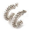 304 Stainless Steel Arch with Spiral Stud Earrings for Women EJEW-F319-08P-2