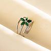 304 Stainless Steel Flower Cuff Rings WH9227-2-1