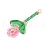 Glass Seed Beaded Flower Pendants PALLOY-MZ00668-5