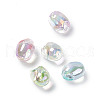 UV Plating Rainbow Iridescent Acrylic Beads OACR-H015-12-1