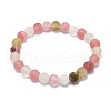 Frosted Tigerskin Glass Bead Stretch Bracelets X-BJEW-K212-B-016-2