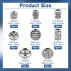  96Pcs 8 Styles Tibetan Style Alloy Beads FIND-NB0005-05-2