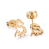 304 Stainless Steel Tiny Dragon Stud Earrings for Men Women EJEW-G318-08G-2