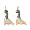 Brass Micro Pave Cubic Zirconia Pendants ZIRC-I063-45G-02-2