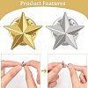 SUPERFINDINGS 40Pcs 2 Colors Pentagram Alloy Brooch JEWB-FH0001-09-4