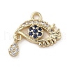 Brass Micro Pave Clear Cubic Zirconia Pendants KK-M275-47G-1