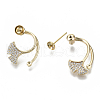 Brass Micro Pave Cubic Zirconia Stud Earring Settings KK-N232-38B-NF-3